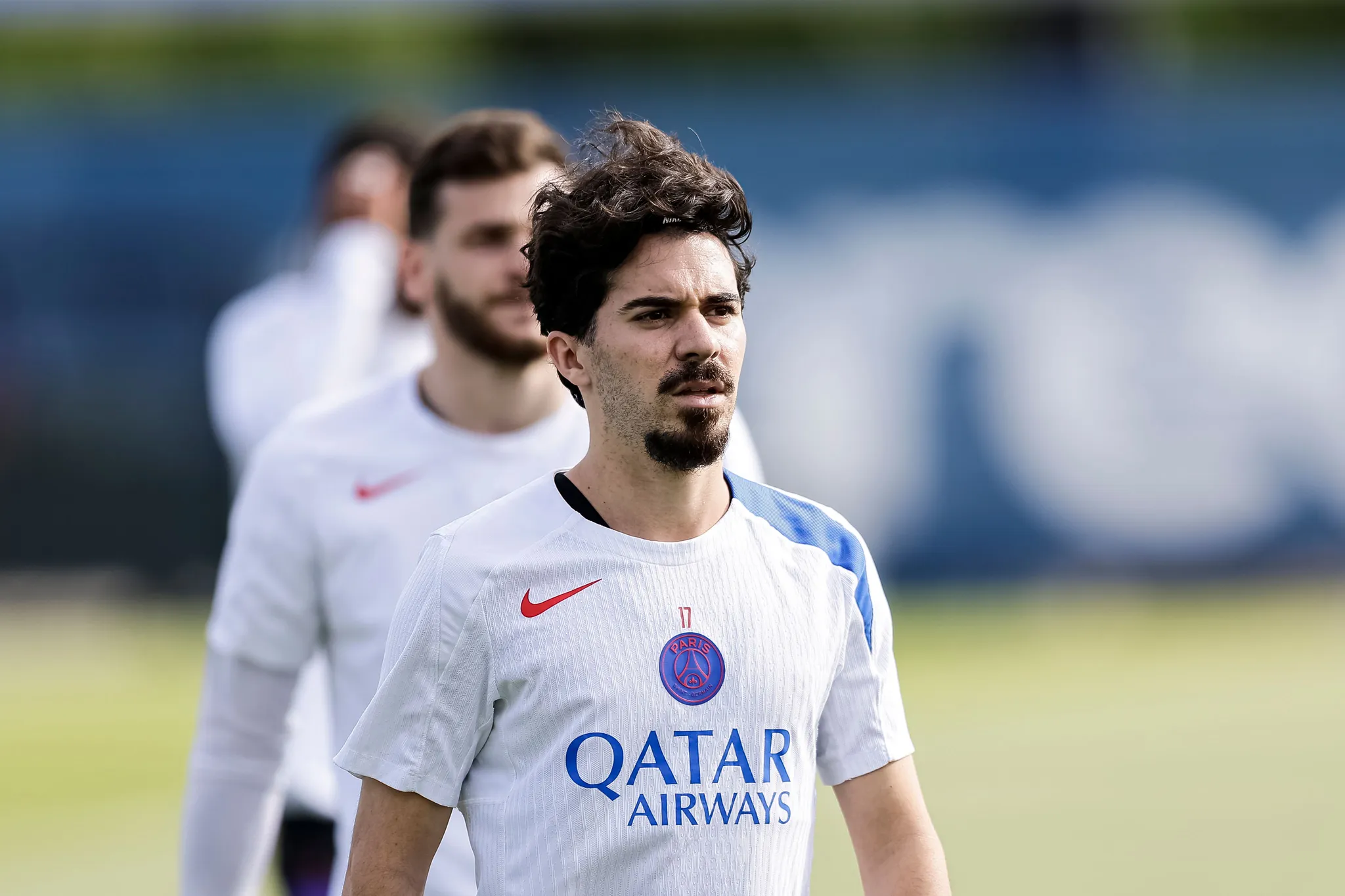 Vitinha during a PSG training session ahead of the Champions League final