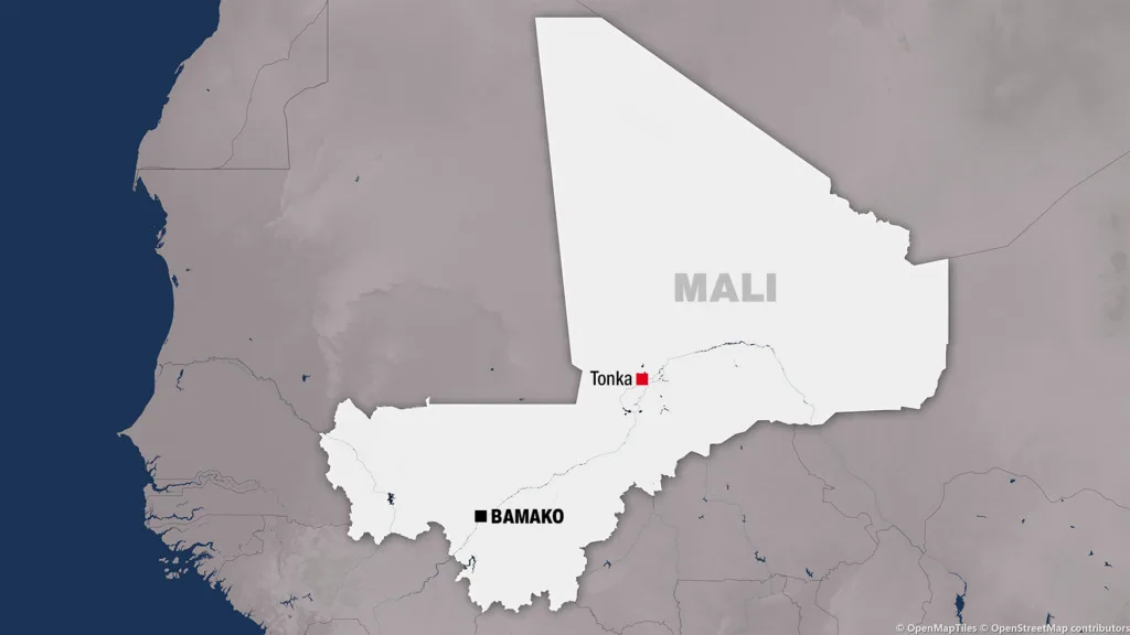 Nighttime scene in Tonka, Mali, where a cleric was assassinated by jihadists