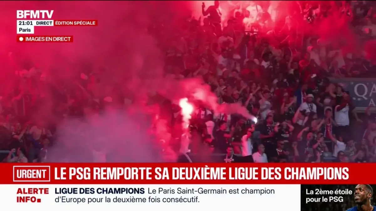 PSG victory celebration