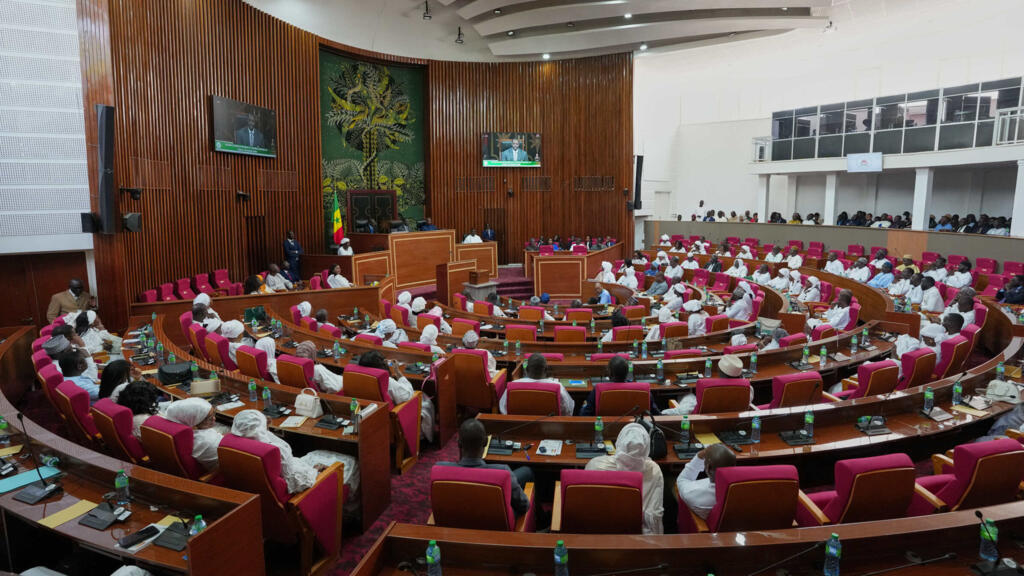 A wide view of the National Assembly in Dakar during the election of Ousmane Sonko to its presidency, following his removal from the Prime Minister's office by President Bassirou Diomaye Faye, on Tuesday, May 26, 2026.