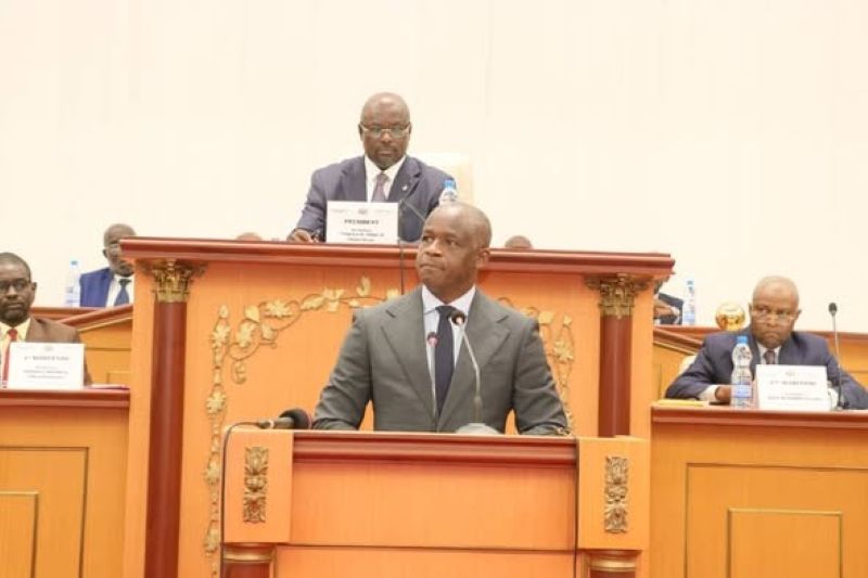 Hermann Immongault addressing deputies in Gabon
