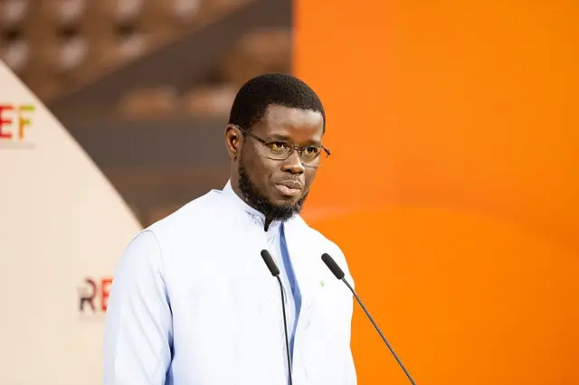 Senegalese President Bassirou Diomaye Faye at the Meeting of French Entrepreneurs (REF 2025), organized by MEDEF at Roland Garros Stadium, Paris, August 27, 2025.