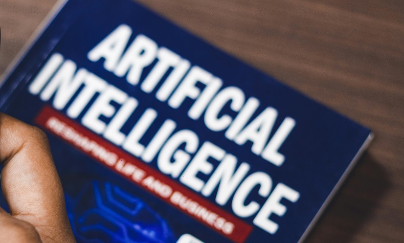 A conceptual illustration of artificial intelligence networks over an African landscape