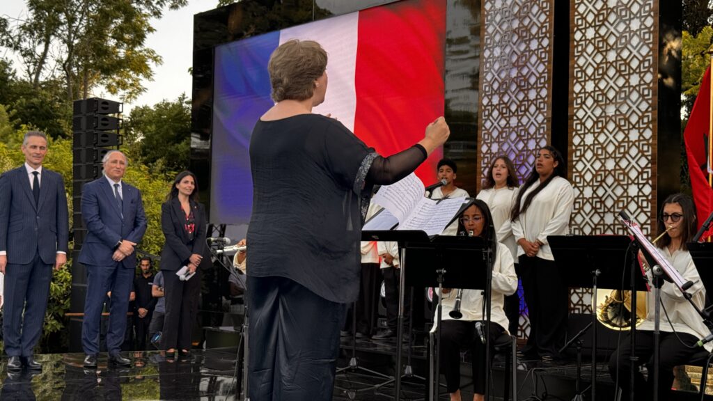 French ambassador Philippe Lalliot addressing guests in Rabat