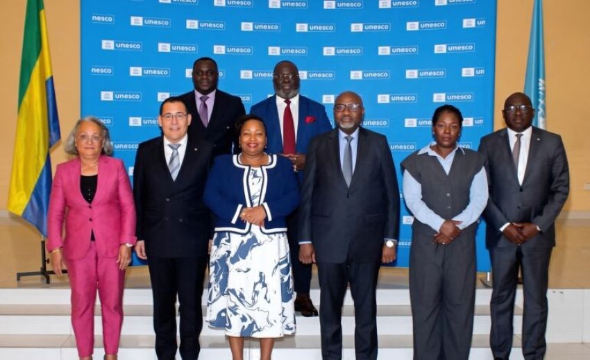 Gabonese officials launching the 2026-2030 education roadmap