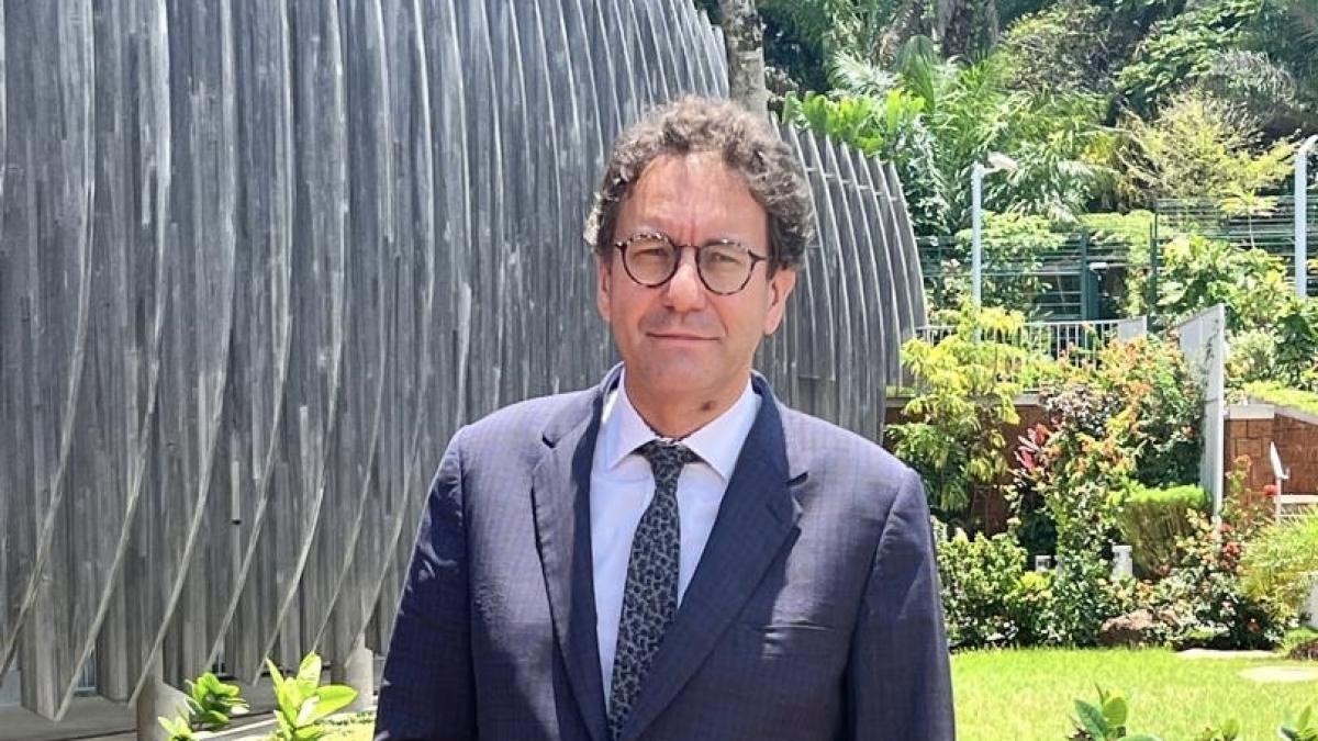 French Ambassador Fabrice Mauriès addressing Franco-Gabonese military cooperation