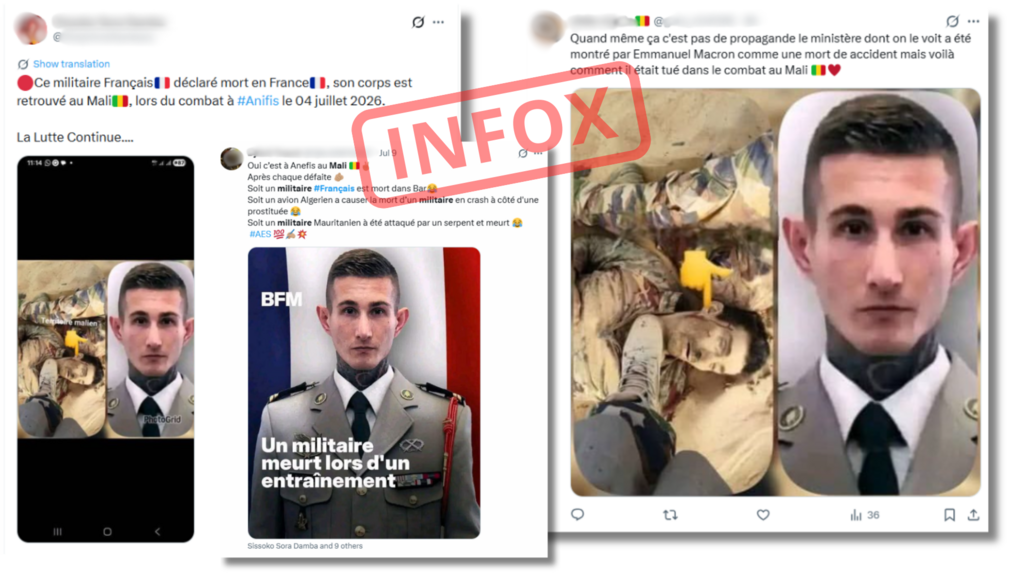 No French soldier was killed in Anéfis—these posts are entirely fabricated.