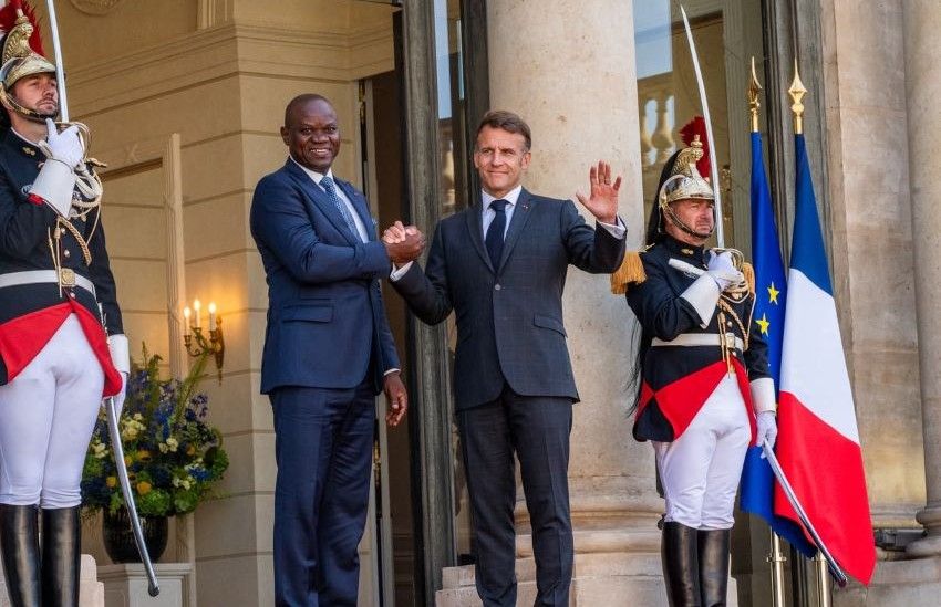 Presidents Macron and Oligui Nguema at the Élysée Palace