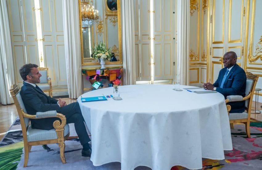 President Macron and President Oligui Nguema in a private meeting at the Élysée Palace
