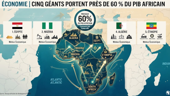 Africa GDP distribution chart showing economic powerhouses
