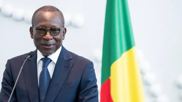 Patrice Talon during his official Senate election session