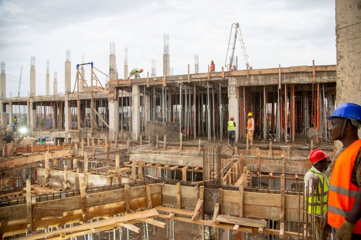Construction site of Mali’s new emergency health hospitals in Bamako’s Commune III and VI
