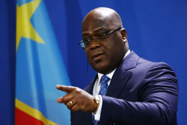 President Félix Tshisekedi addressing an audience