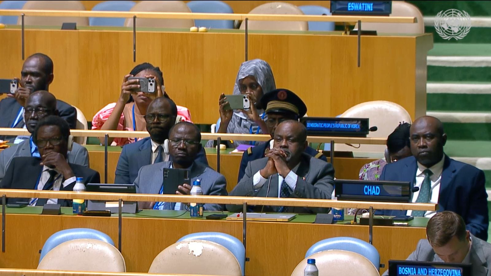 Chad's representative at the UN General Assembly addressing the chamber